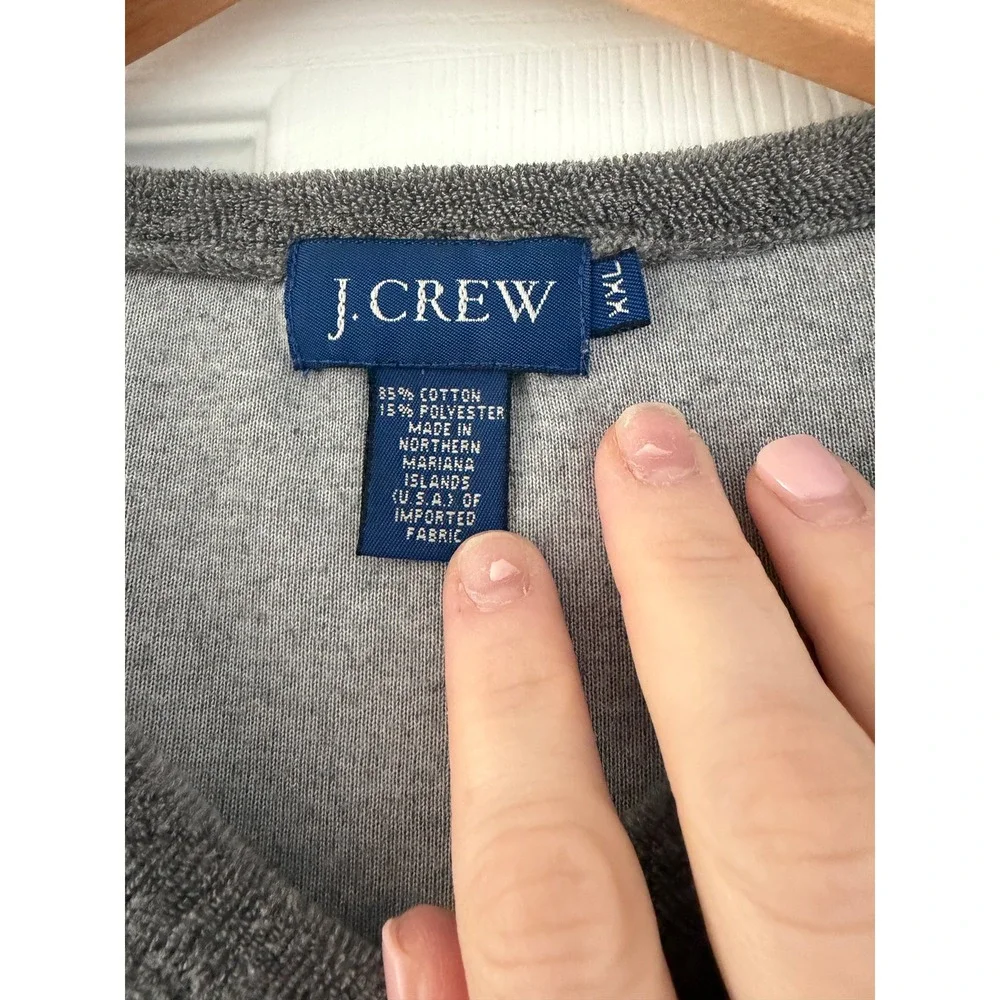 Vintage 90s J. Crew Mens V Neck Gray Pullover Preppy Comfort